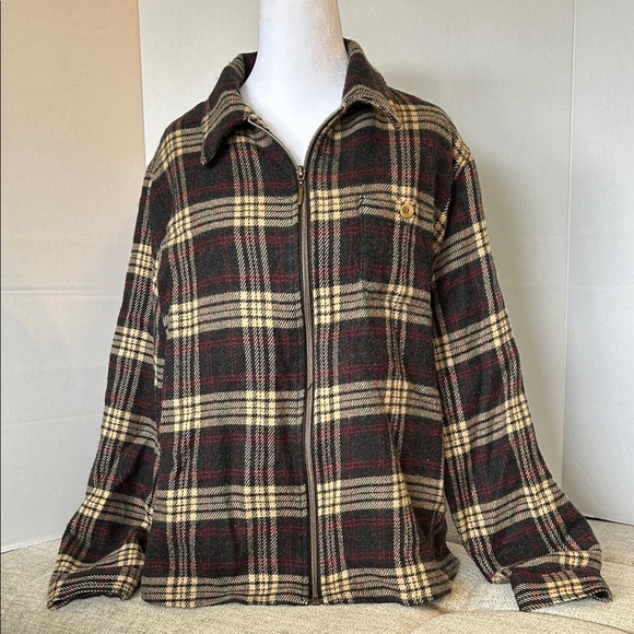 woolrich Jackets & Blazers - WOOLRICH VINTAGE WOMENS FLANNEL ZIP UP BROWN RED PLAID  JACKER OVER -SHIRT SZ L